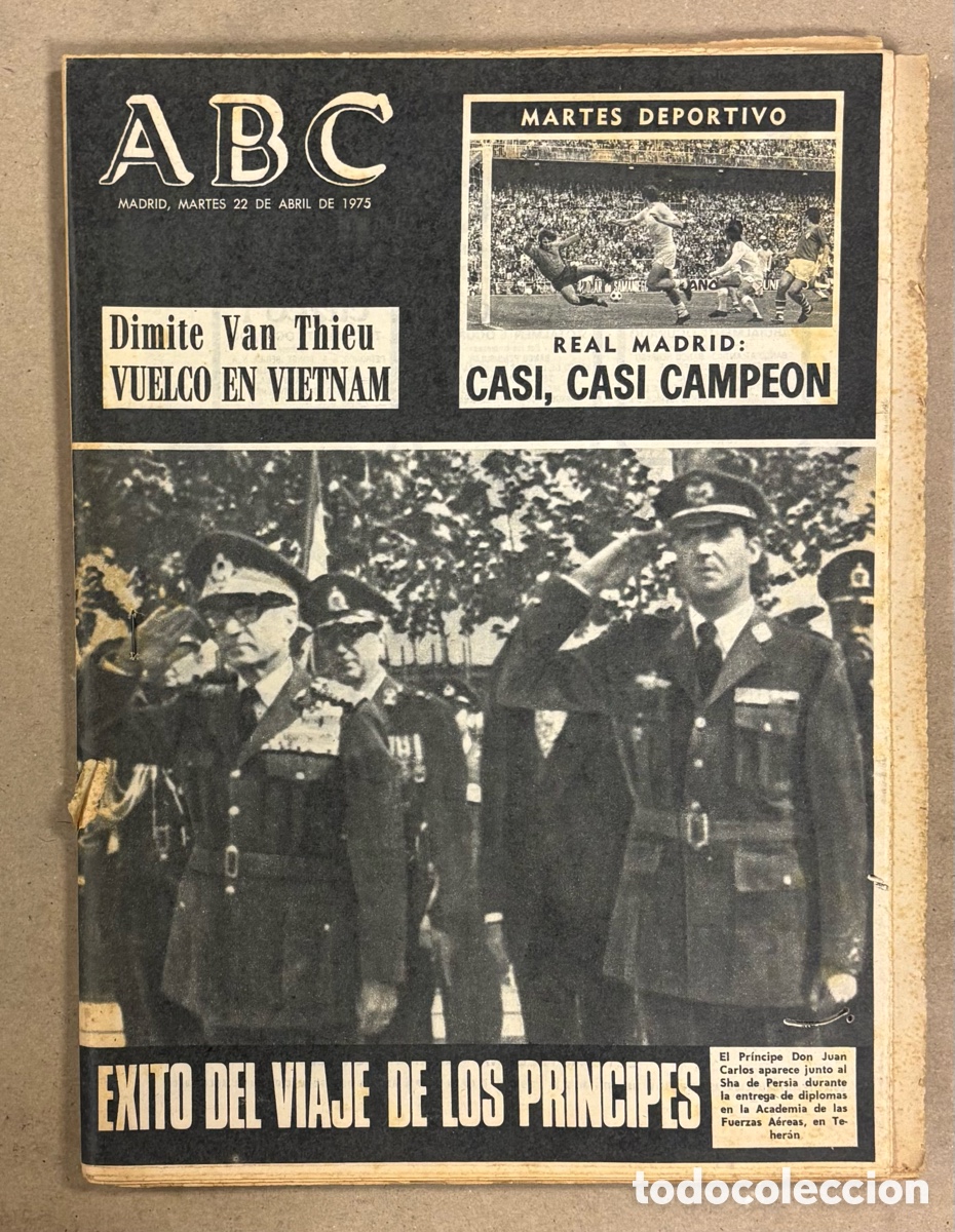 Coleccionismo de revistas y peri&oacute;dicos: ABC (22 DE JUNIO DE 1975). EL REAL MADRID CASI CAMPE&Oacute;N, &Eacute;XITO VIAJE PR&Iacute;NCIPES A PERSIA,&hellip;