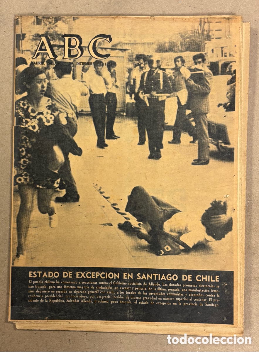 Coleccionismo de revistas y peri&oacute;dicos: ABC (4 DE DICIEMBRE DE 1971). ESTADO DE EXCEPCI&Oacute;N EN SANTIAGO DE CHILE,&hellip;