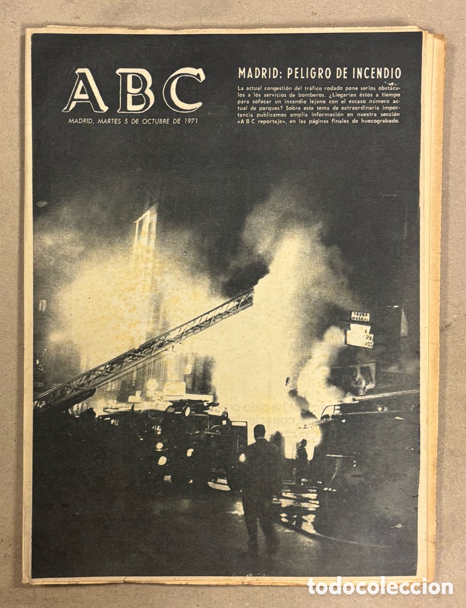 Coleccionismo de revistas y peri&oacute;dicos: ABC (5 DE OCTUBRE DE 1971). MADRID: PELIGRO DE INCENDIO,