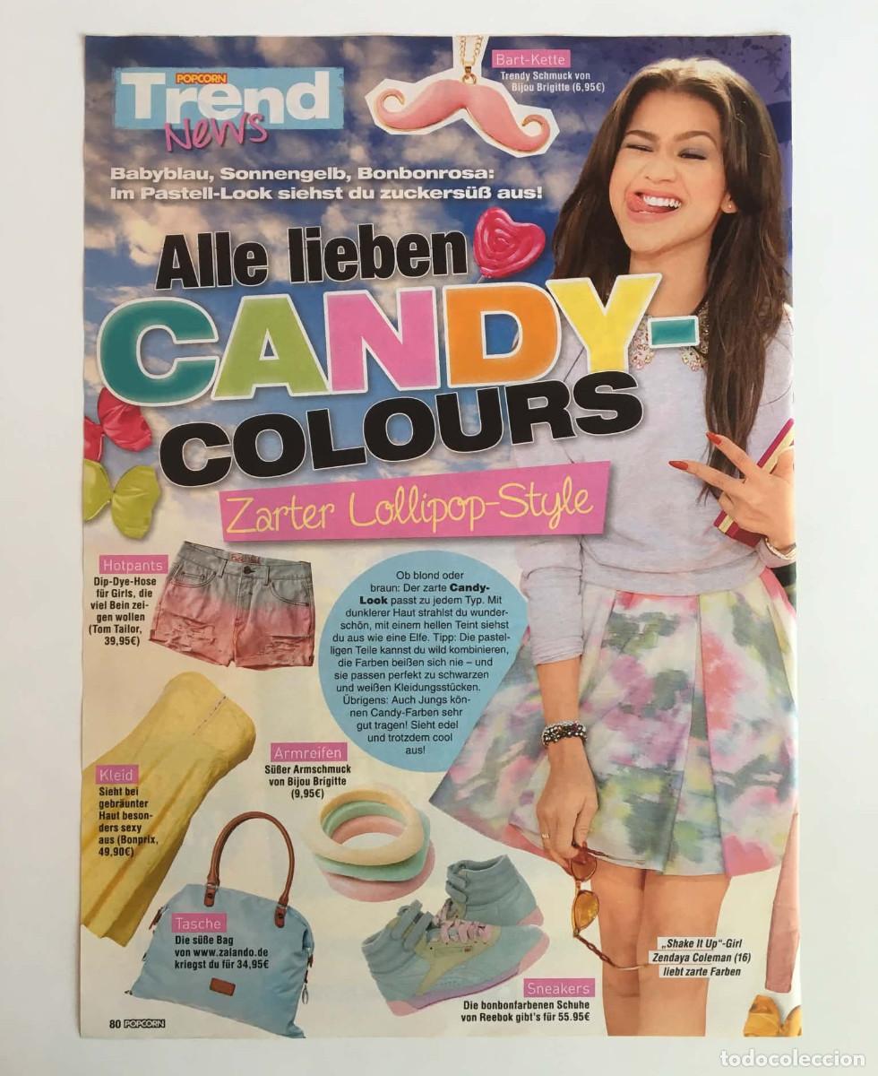 Coleccionismo de revistas y peri&oacute;dicos: Zendaya Fashion Candy Colours Original Clipping A4 - Popcorn Magazine Germany Disney