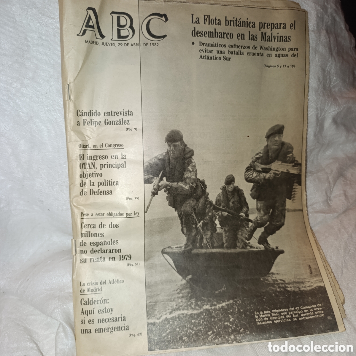 Coleccionismo de revistas y peri&oacute;dicos: Peri&oacute;dica ABC 1982,entrevista a Felipe Gonz&aacute;lez junto al debate sobre ingreso de Espa&ntilde;a en la OTAN