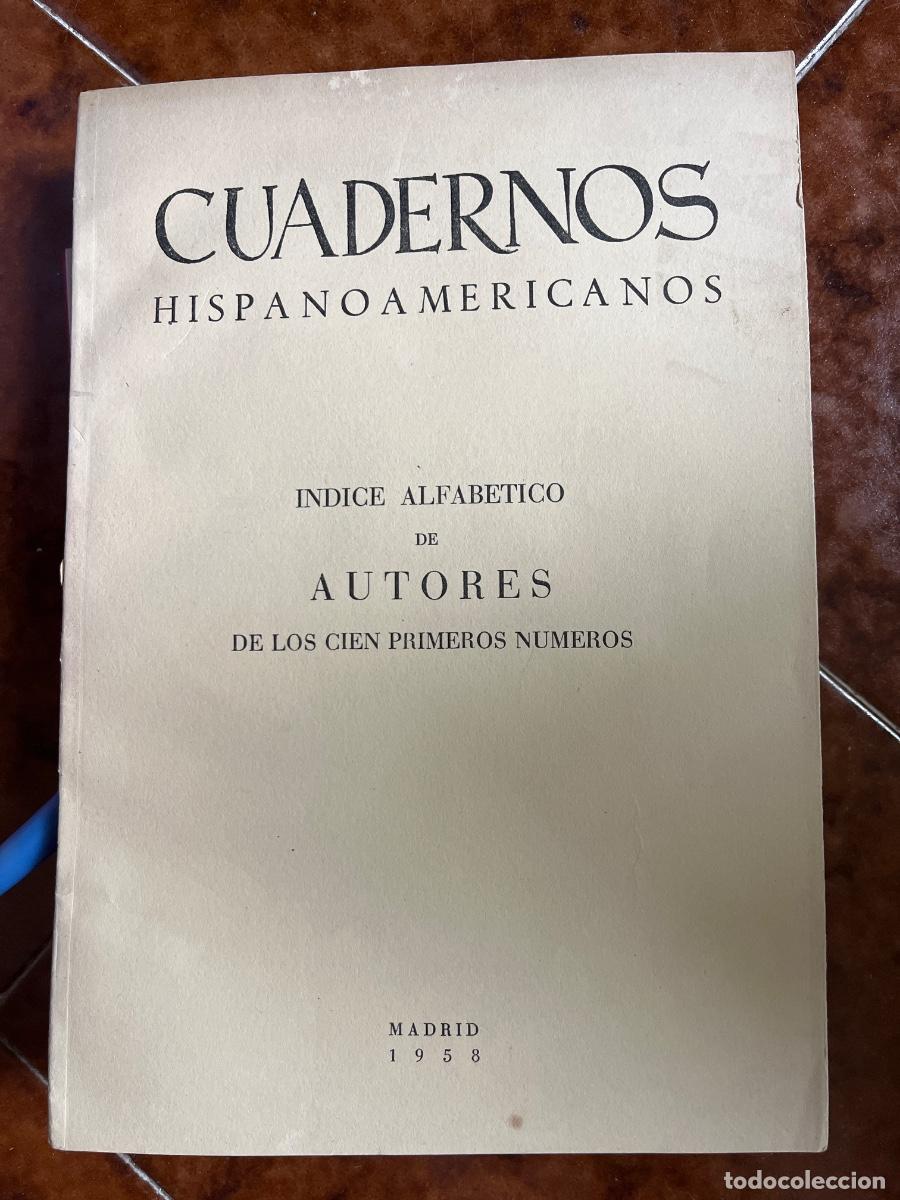 Coleccionismo de revistas y peri&oacute;dicos: Cuadernos Hispanoamerucanos - &Iacute;ndice de Autores de los Cien Primeros N&uacute;meros, 1958