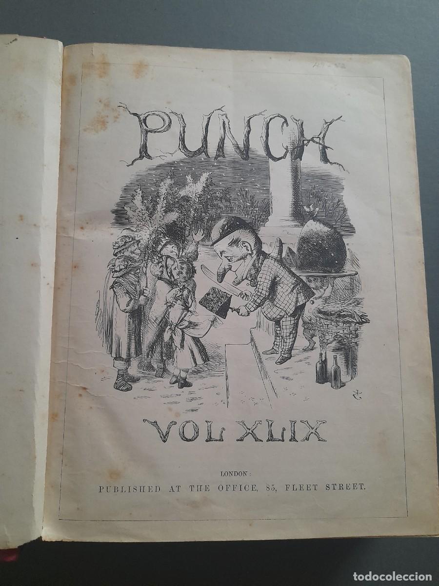 Coleccionismo de revistas y peri&oacute;dicos: Revista brit&aacute;nica punch, vol 49-52, 1865- 1867, lomo de cuero