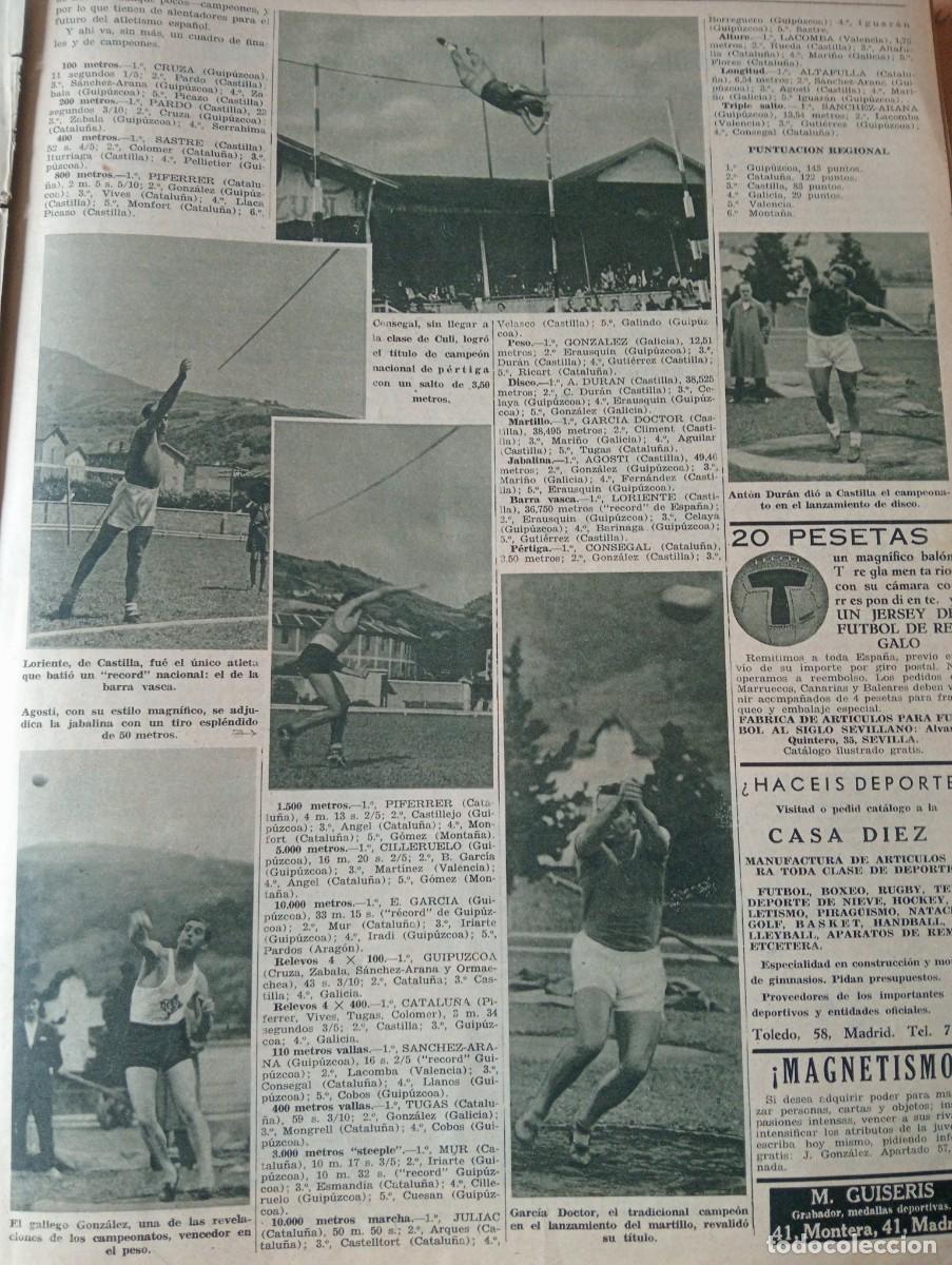 Coleccionismo de revistas y peri&oacute;dicos: REVISTA A&Ntilde;O 1934 BERAZUBI TOLOSA LANZAMIENTO DE PESO MARTILLO BARRA MUR CILLERUELO LACOMBA JULIAC