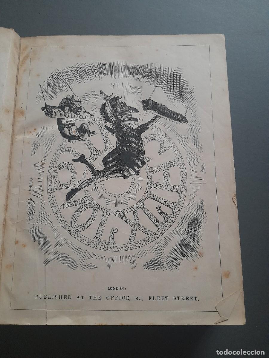 Coleccionismo de revistas y peri&oacute;dicos: Revista brit&aacute;nica punch, vol 41-44, 1861- 1863, lomo de cuero con roto