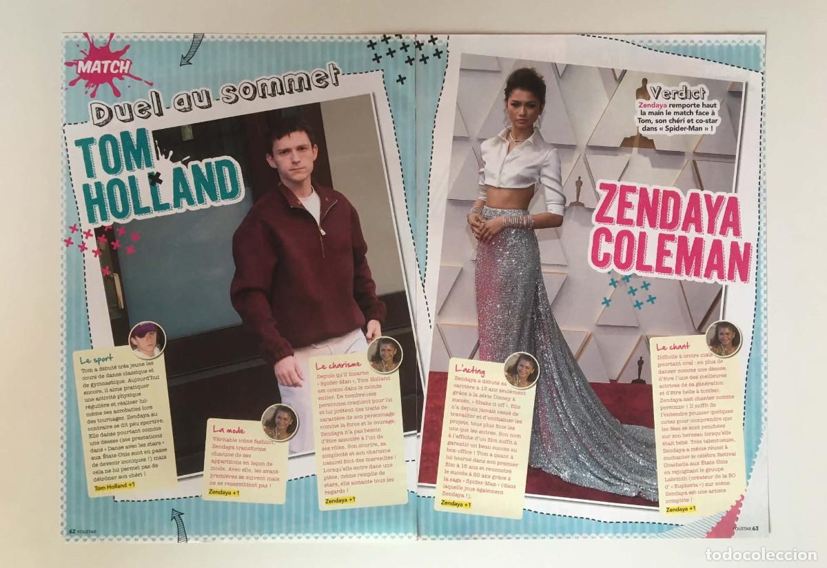 Coleccionismo de revistas y peri&oacute;dicos: Zendaya & Tom Holland Spider-Man Match Duel Article Clipping A3 - YouStar Magazine France Hollywood