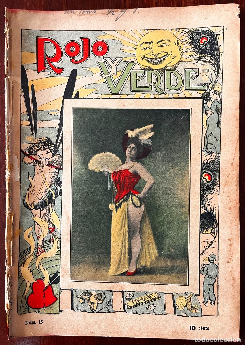 Sammeln von Zeitschriften und Zeitungen: ROJO Y VERDE, REVISTA EROTICA A&Ntilde;O 1903 N&ordm; 16, MIDE 25 X 18 CMS.