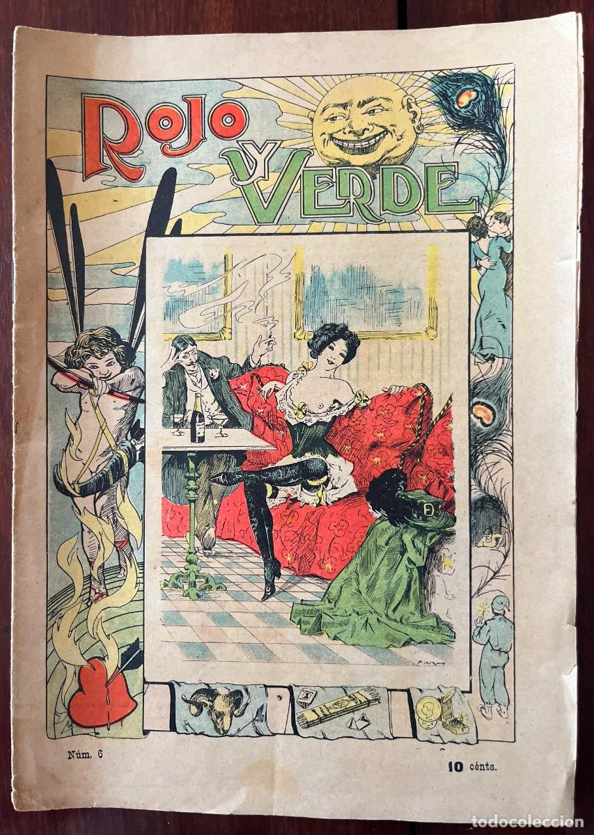 Coleccionismo de revistas y peri&oacute;dicos: ROJO Y VERDE, REVISTA EROTICA A&Ntilde;O 1903 N&ordm; 6, MIDE 25 X 18 CMS.