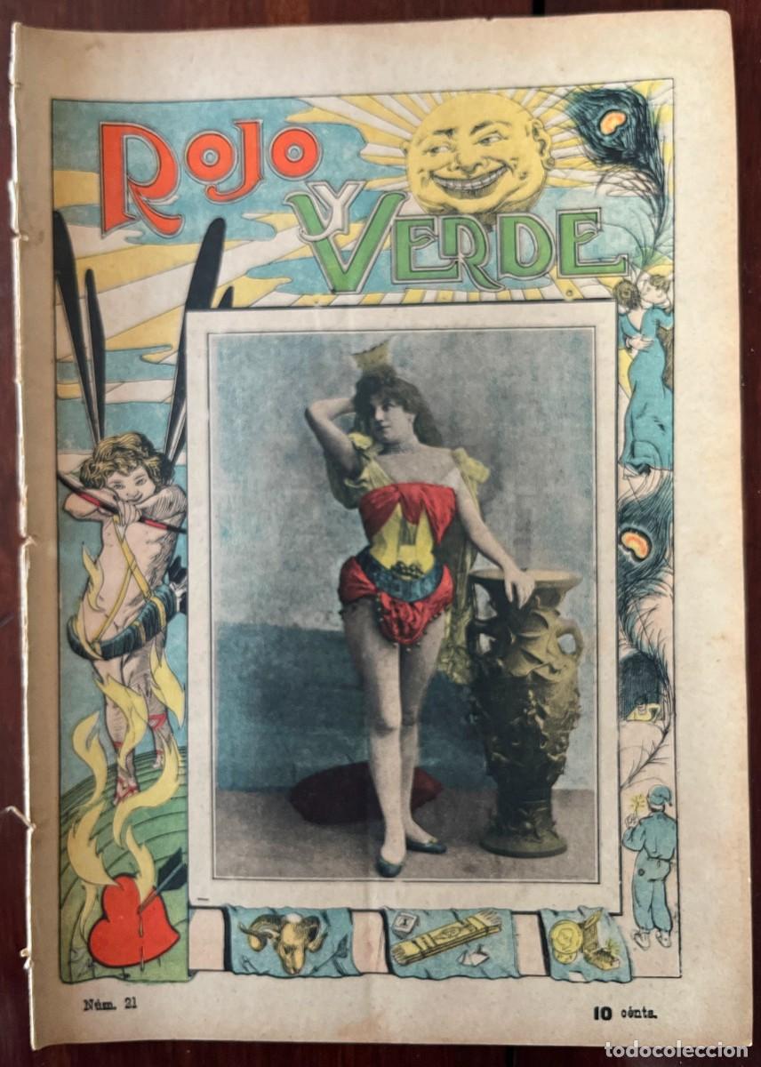 Coleccionismo de revistas y peri&oacute;dicos: ROJO Y VERDE, REVISTA EROTICA A&Ntilde;O 1903 N&ordm; 21, MIDE 25 X 18 CMS.