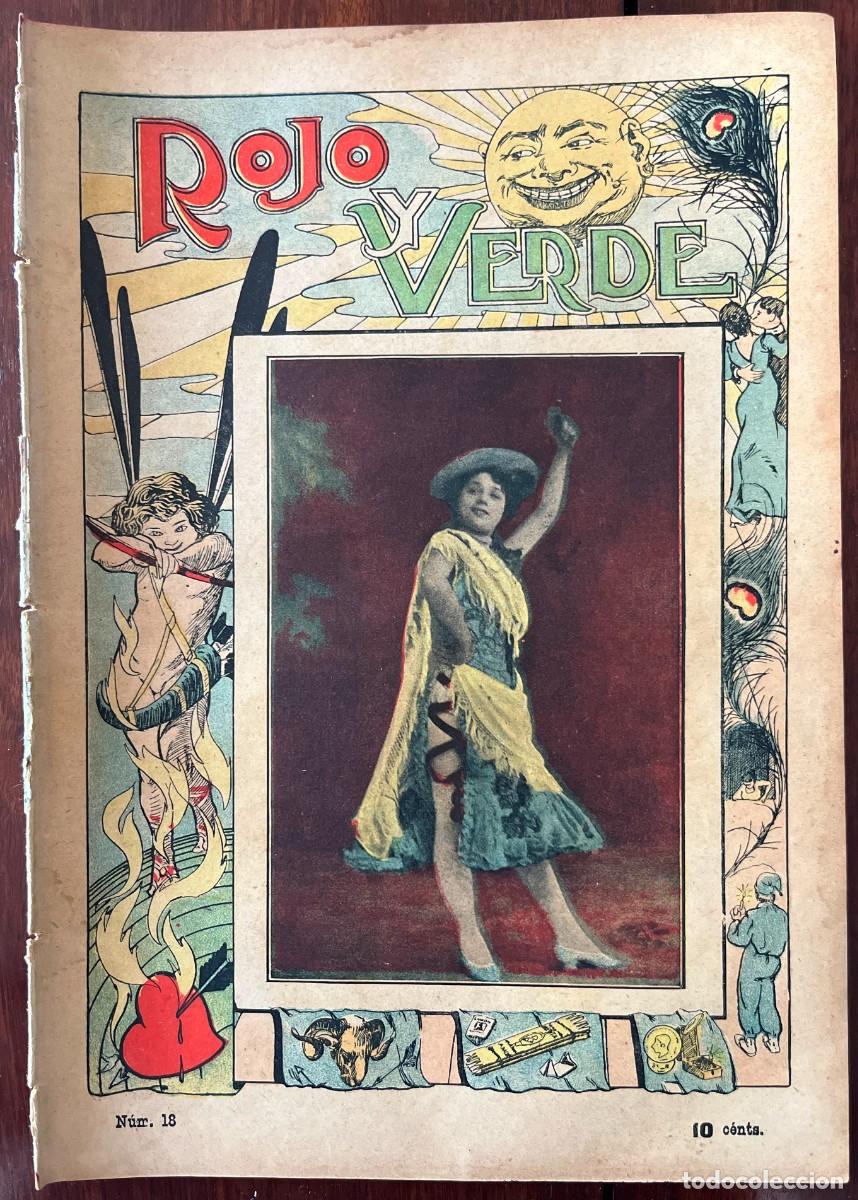 Collezionismo di Riviste e Giornali: ROJO Y VERDE, REVISTA EROTICA A&Ntilde;O 1903 N&ordm; 18, MIDE 25 X 18 CMS.