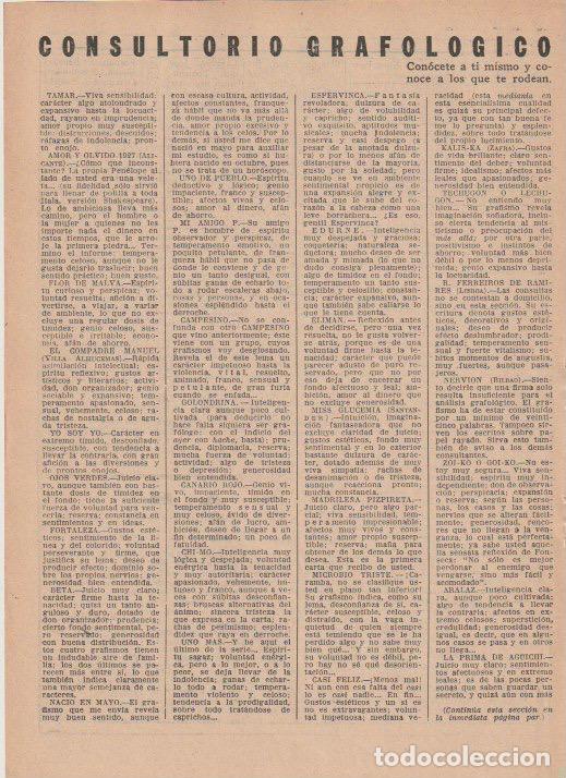 Coleccionismo de revistas y peri&oacute;dicos: * GRAFOLOG&Iacute;A * Consultorio grafol&oacute;gico de Matilde Ras - 1935