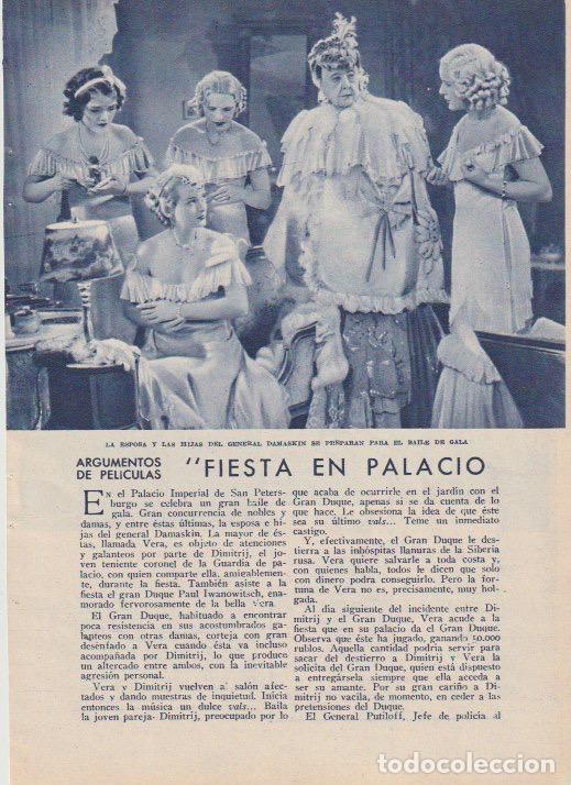 Coleccionismo de revistas y peri&oacute;dicos: * CINE * Pel&iacute;cula Fiesta en Palacio; actores europeos en Hollywood; publicidad Tres Lanceros .- 1935