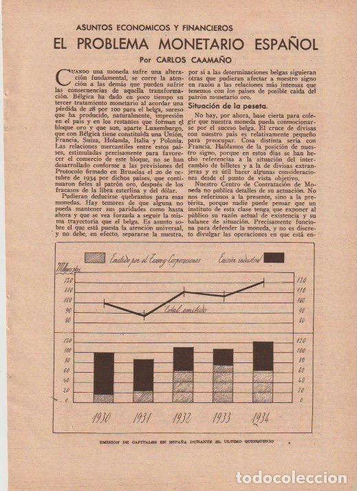Coleccionismo de revistas y peri&oacute;dicos: El problema monetario espa&ntilde;ol / Carlos Caama&ntilde;o - 1935