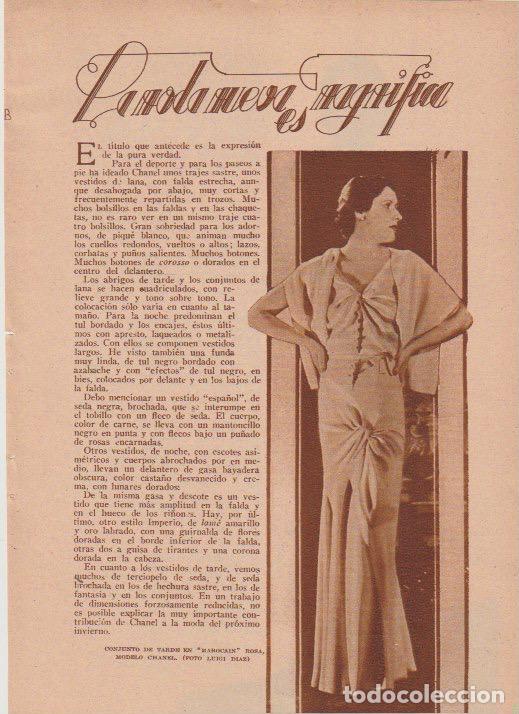 Coleccionismo de revistas y peri&oacute;dicos: * MODA FEMENINA * Modelos Chanel, Molyneux, Schiaparelli y Jean Patou - 1935