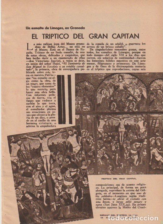 Coleccionismo de revistas y peri&oacute;dicos: * GRANADA * MUSEO DE BELLAS ARTES * El tr&iacute;ptico del Gran Capit&aacute;n / J. Moreno - 1935