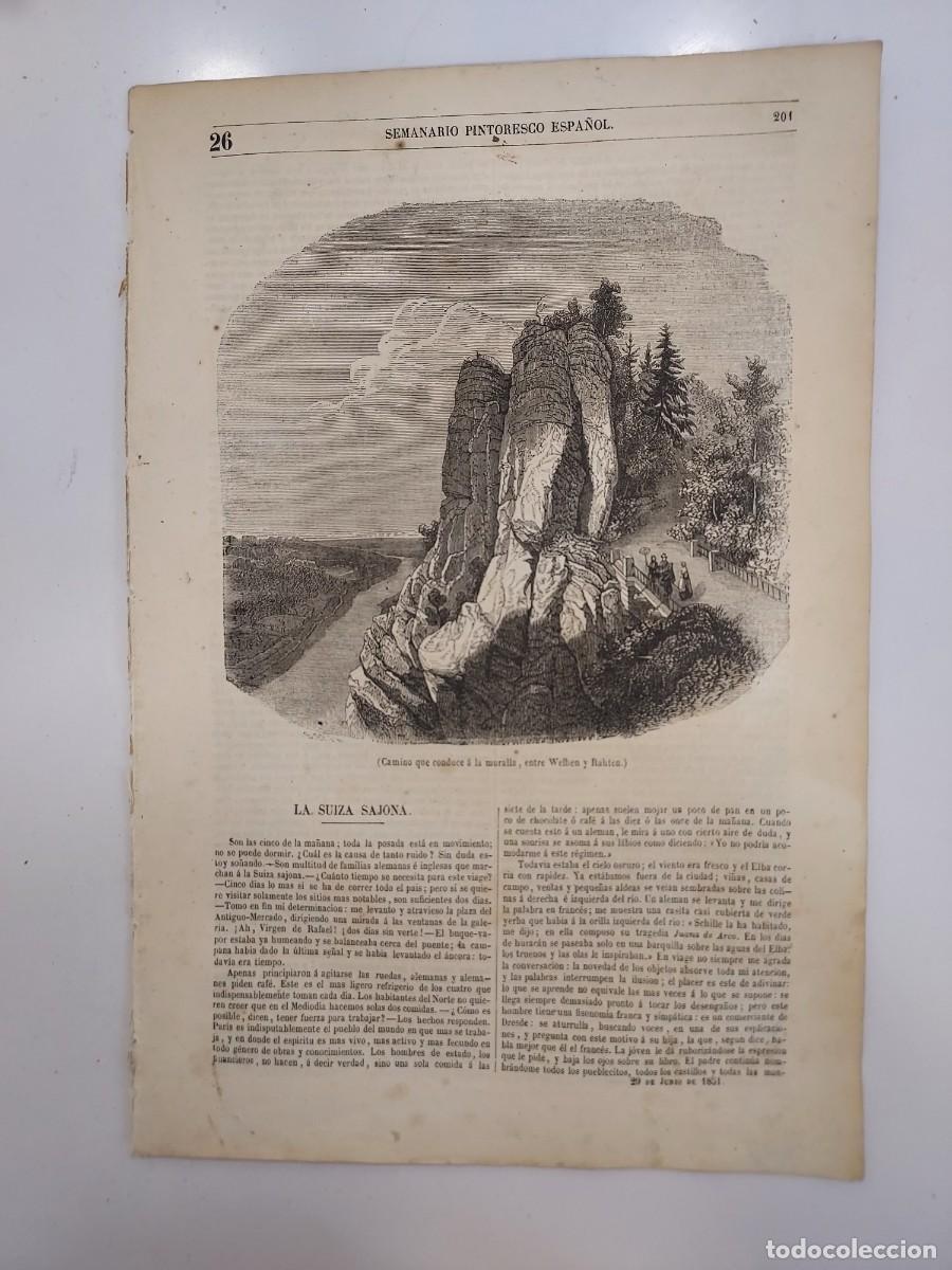 Coleccionismo de revistas y peri&oacute;dicos: SEMANARIO PINTORESCO ESPA&Ntilde;OL 1851 26. LUGO ABADES SILLEDA PONTEVEDRA. AGUADOR ASTURIANO. FERNAN CAB.