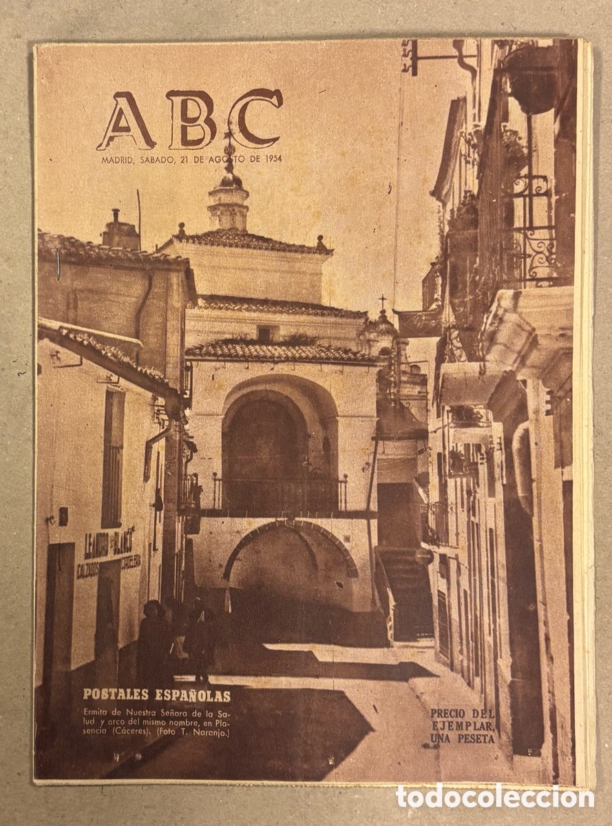 Coleccionismo de revistas y peri&oacute;dicos: ABC (21 DE AGOSTO DE 1954). NUESTRA SE&Ntilde;ORA DE LA SALUD EN PLASENCIA (C&Aacute;CERES),,,