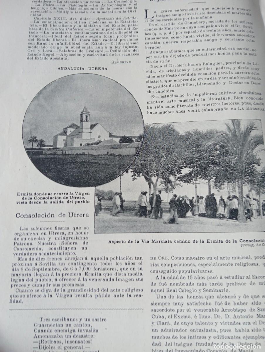 Coleccionismo de revistas y peri&oacute;dicos: REVISTA A&Ntilde;O 1906 FOTOS DE ALCANTARA TORRE DEL PUENTE VIRGEN DE LA CONSOLACION DE UTRERA DE UTRERA