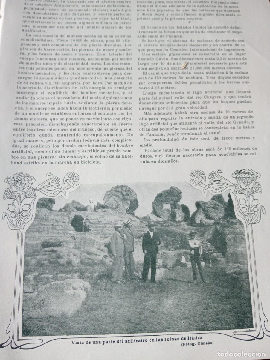 Coleccionismo de revistas y peri&oacute;dicos: REVISTA A&Ntilde;O 1906 FOTOS DE ITALICA CONVENTO DE SAN ISIDRO DEL CAMPO FERIA DE SANTIPONCE