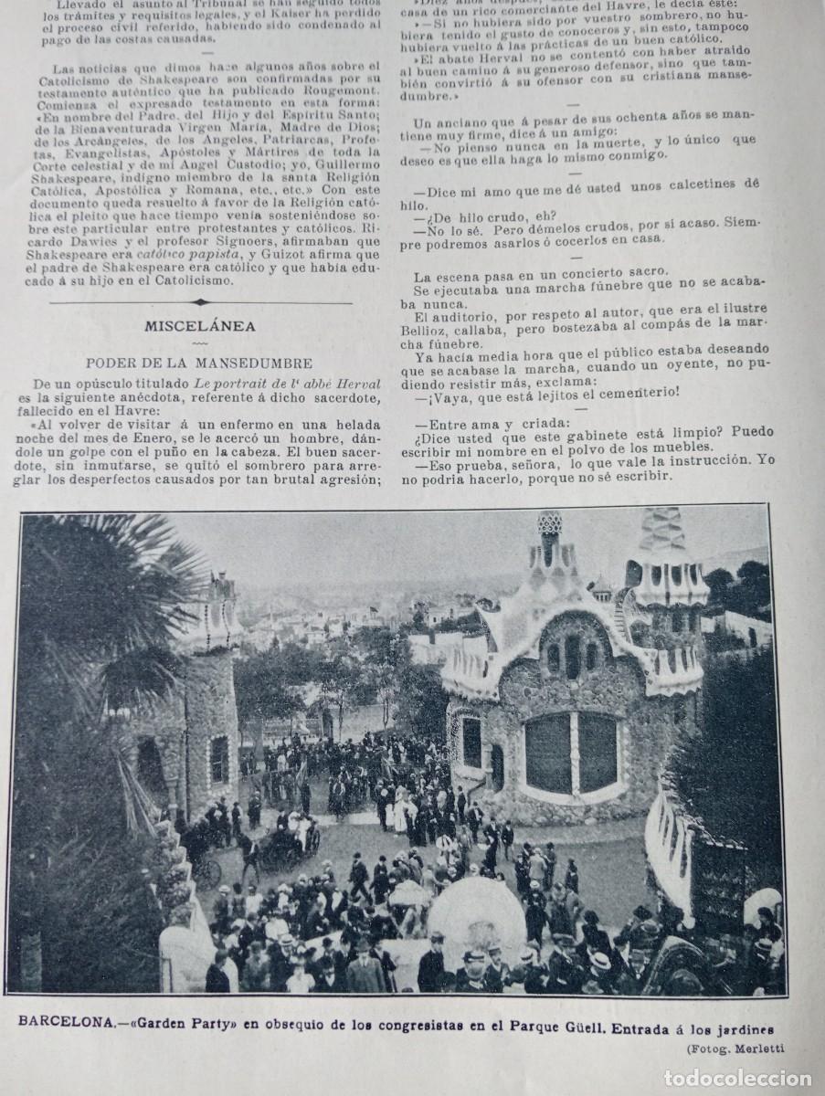 Coleccionismo de revistas y peri&oacute;dicos: REVISTA A&Ntilde;O 1906 REPORTAJE SOBRE EL PARC G&Uuml;EL PARK GARDEN P0ARTY DE ANTONIO GAUD&Iacute;