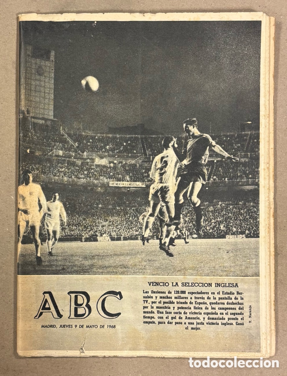 Coleccionismo de revistas y peri&oacute;dicos: ABC (9 DE MAYO DE 1954). ESPA&Ntilde;A - INGLATERRA EN EL BERNAB&Eacute;U: VENCI&Oacute; LA SELECCI&Oacute;N INGLESA