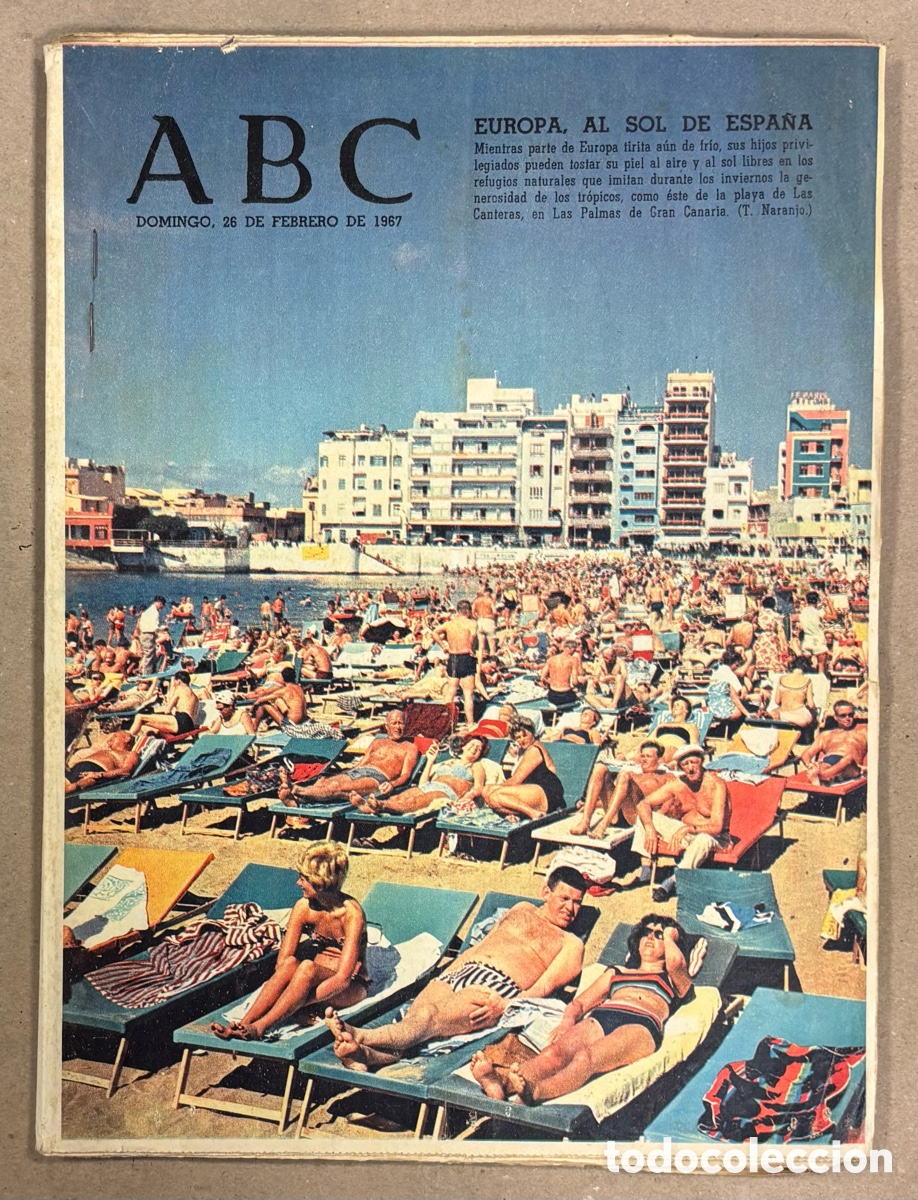 Coleccionismo de revistas y peri&oacute;dicos: ABC (26 DE FEBRERO DE 1967). EUROPA AL SOL DE ESPA&Ntilde;A: PLAYA DE LAS CANTERAS LAS PALMAS