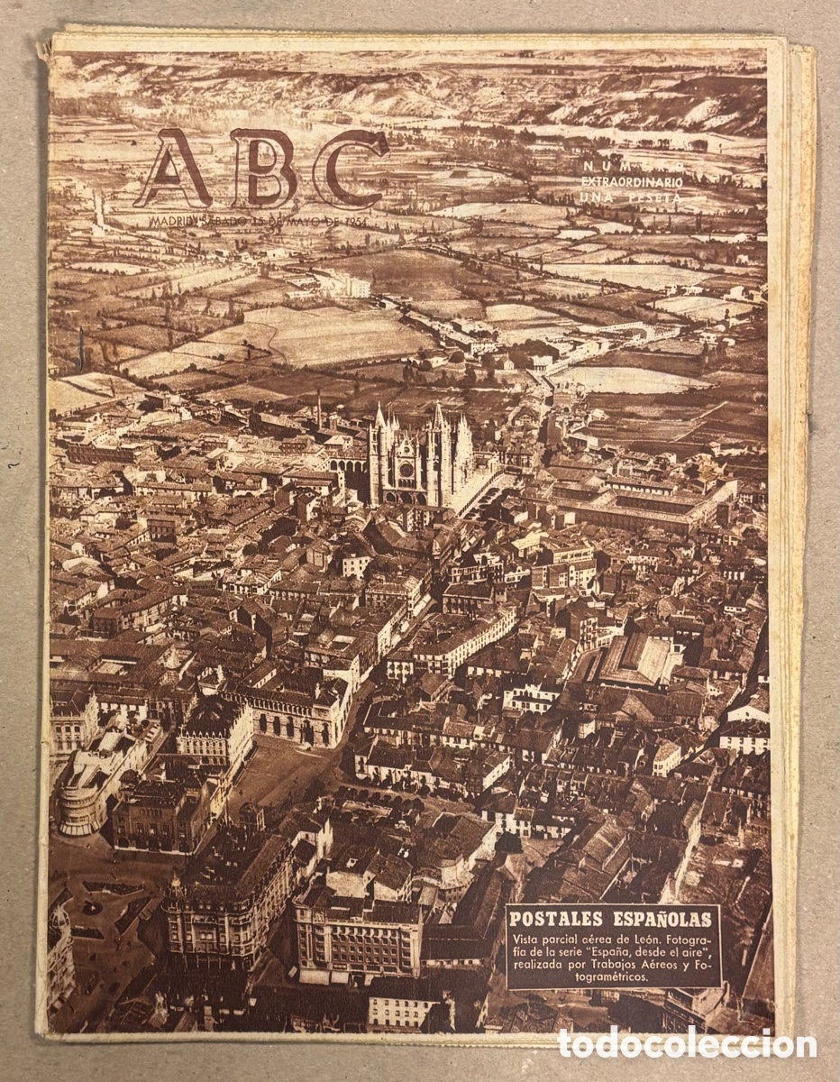 Coleccionismo de revistas y peri&oacute;dicos: ABC (12 DE MAYO DE 1954). POSTALES A&Eacute;REAS: LE&Oacute;N,&hellip;