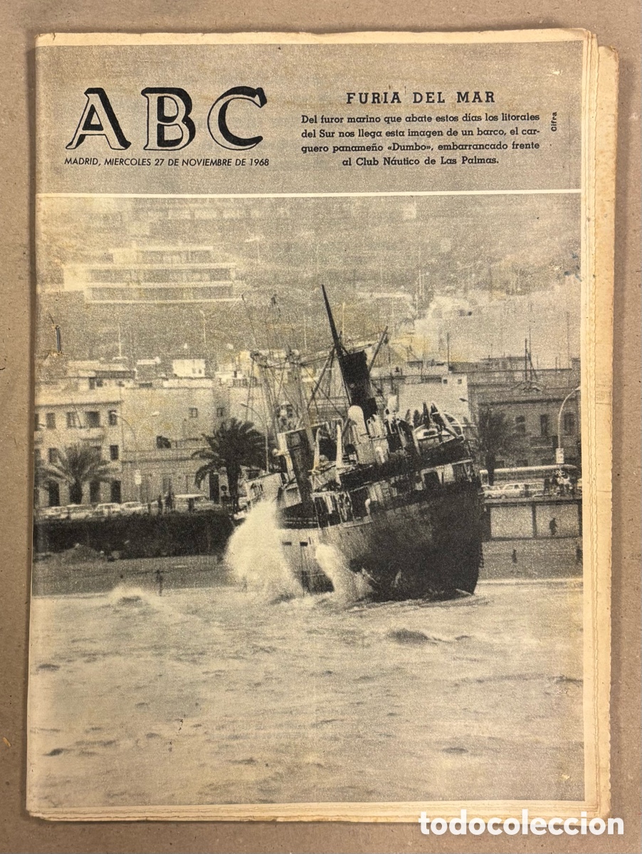 Coleccionismo de revistas y peri&oacute;dicos: ABC (27 DE NOVIEMBRE DE 1968). FURIA DEL MAR FRENTE AL CLUB N&Aacute;UTICO DE LAS PALMAS,&hellip;