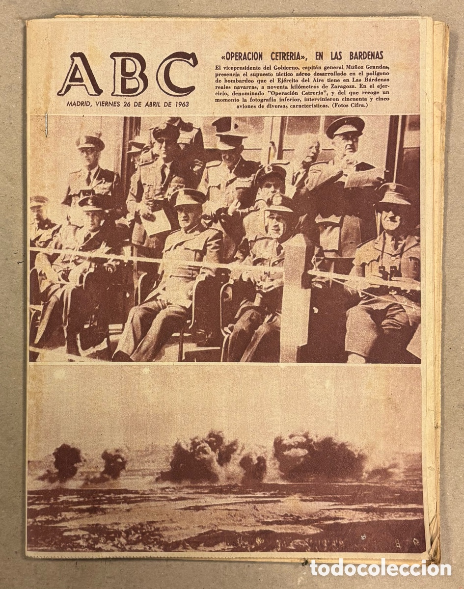 Coleccionismo de revistas y peri&oacute;dicos: ABC (26 DE ABRIL DE 1963). OPERACI&Oacute;N CETRERIA EN LAS BARDENAS,&hellip;