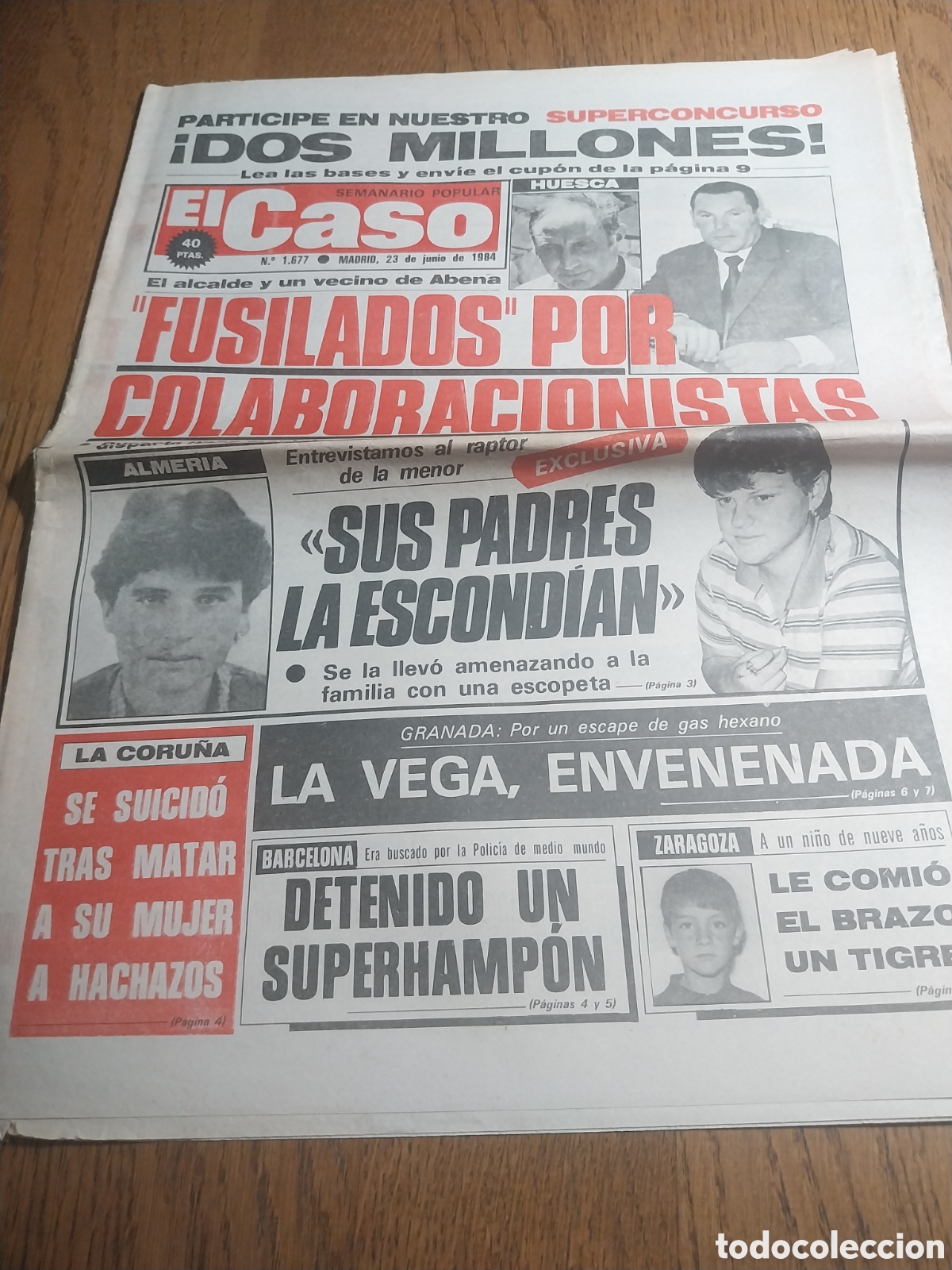 Coleccionismo de revistas y peri&oacute;dicos: EL CASO 1984 LA VEGA ENVENENADA GRANADA.