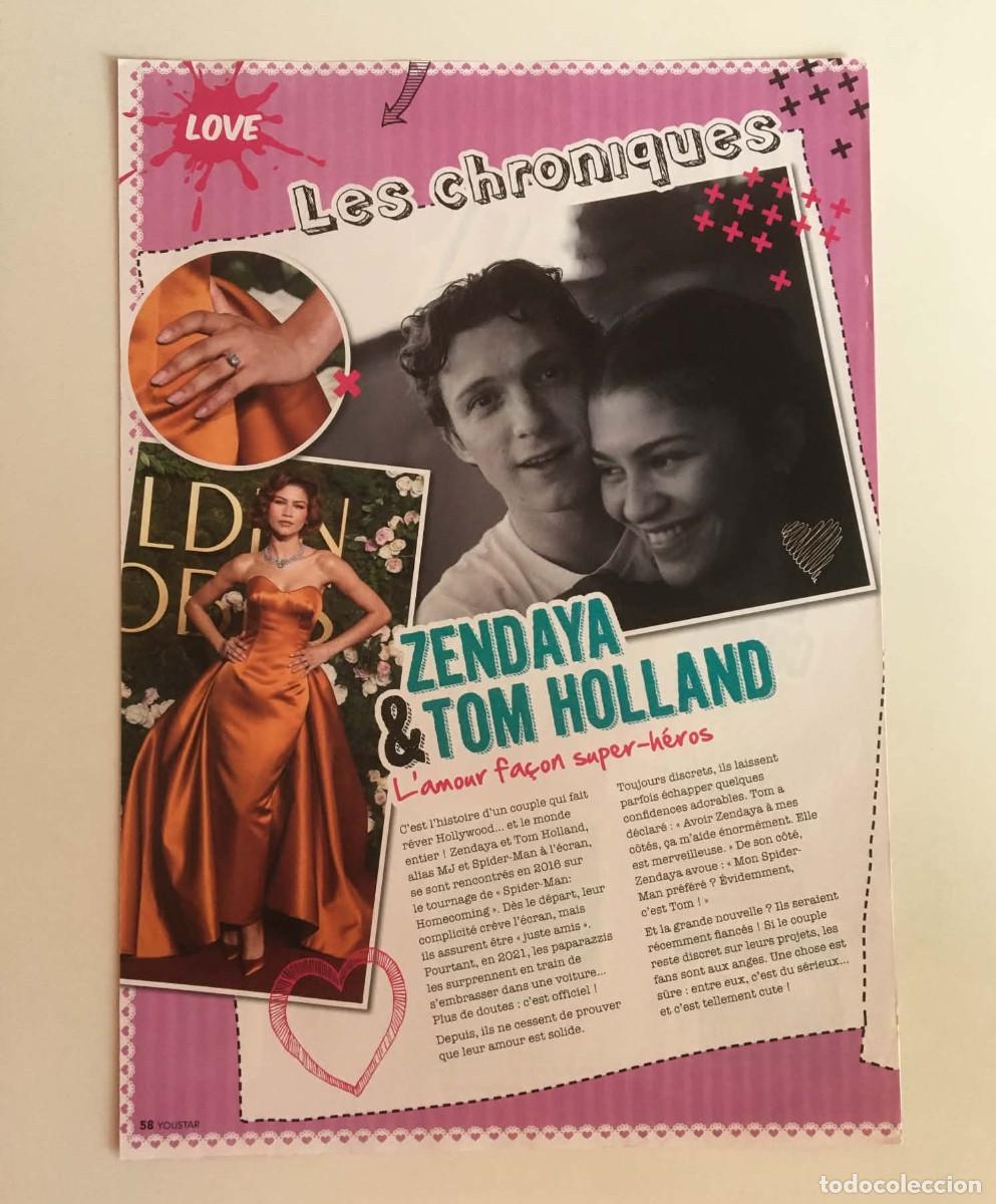 Coleccionismo de revistas y peri&oacute;dicos: Zendaya & Tom Holland Spider-Man Love Story Article Clipping A4 - YouStar Magazine France Hollywood