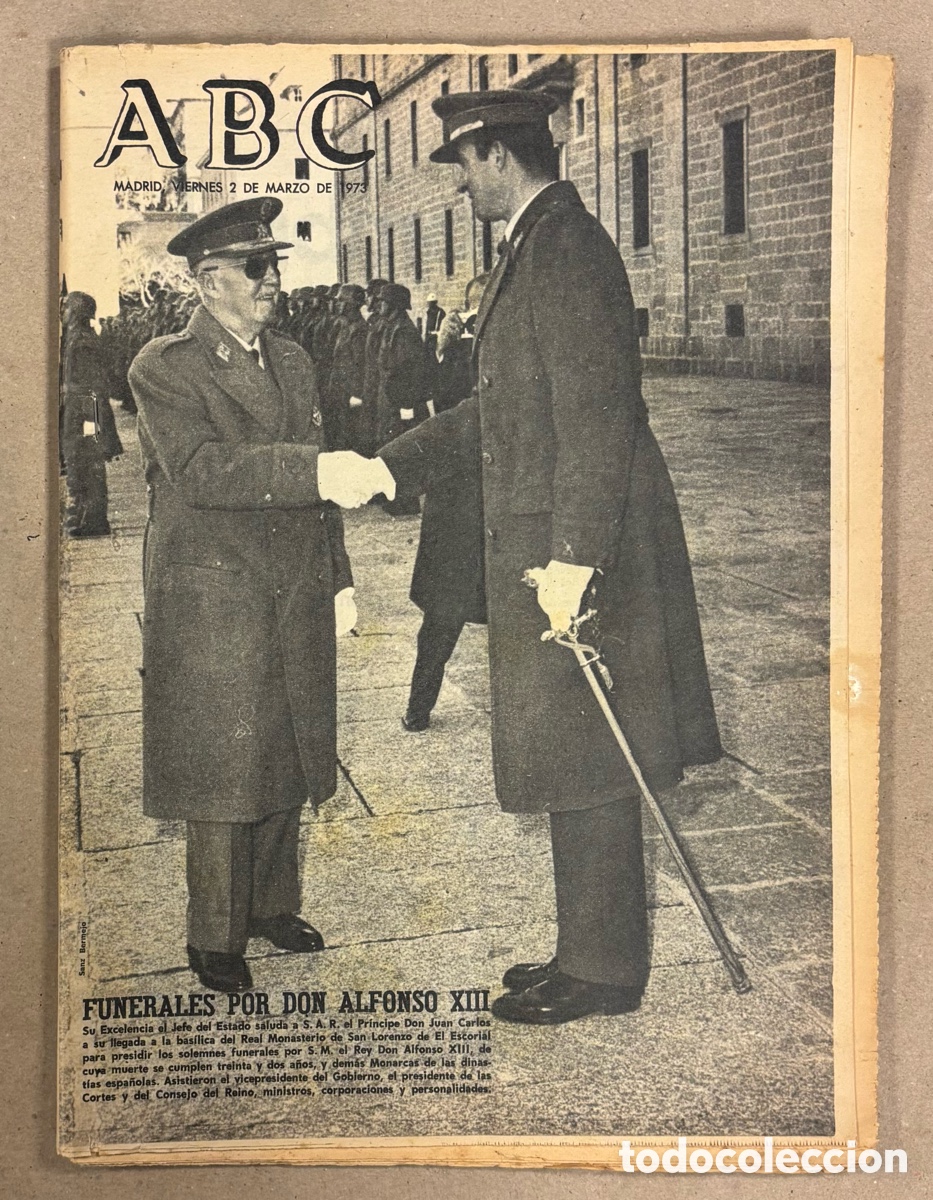 Coleccionismo de revistas y peri&oacute;dicos: ABC (2 DE MARZO DE 1973). FUNERALES POR DON ALFONSO XIII,&hellip;