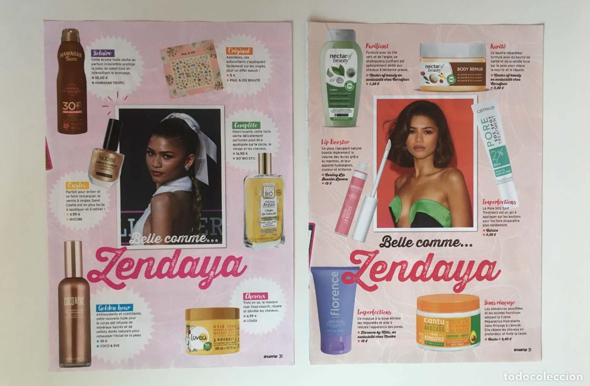Coleccionismo de revistas y peri&oacute;dicos: Zendaya Beauty Fashion Article Clippings 2 x A4 Lot - Dream'up Magazine France Movie Hollywood