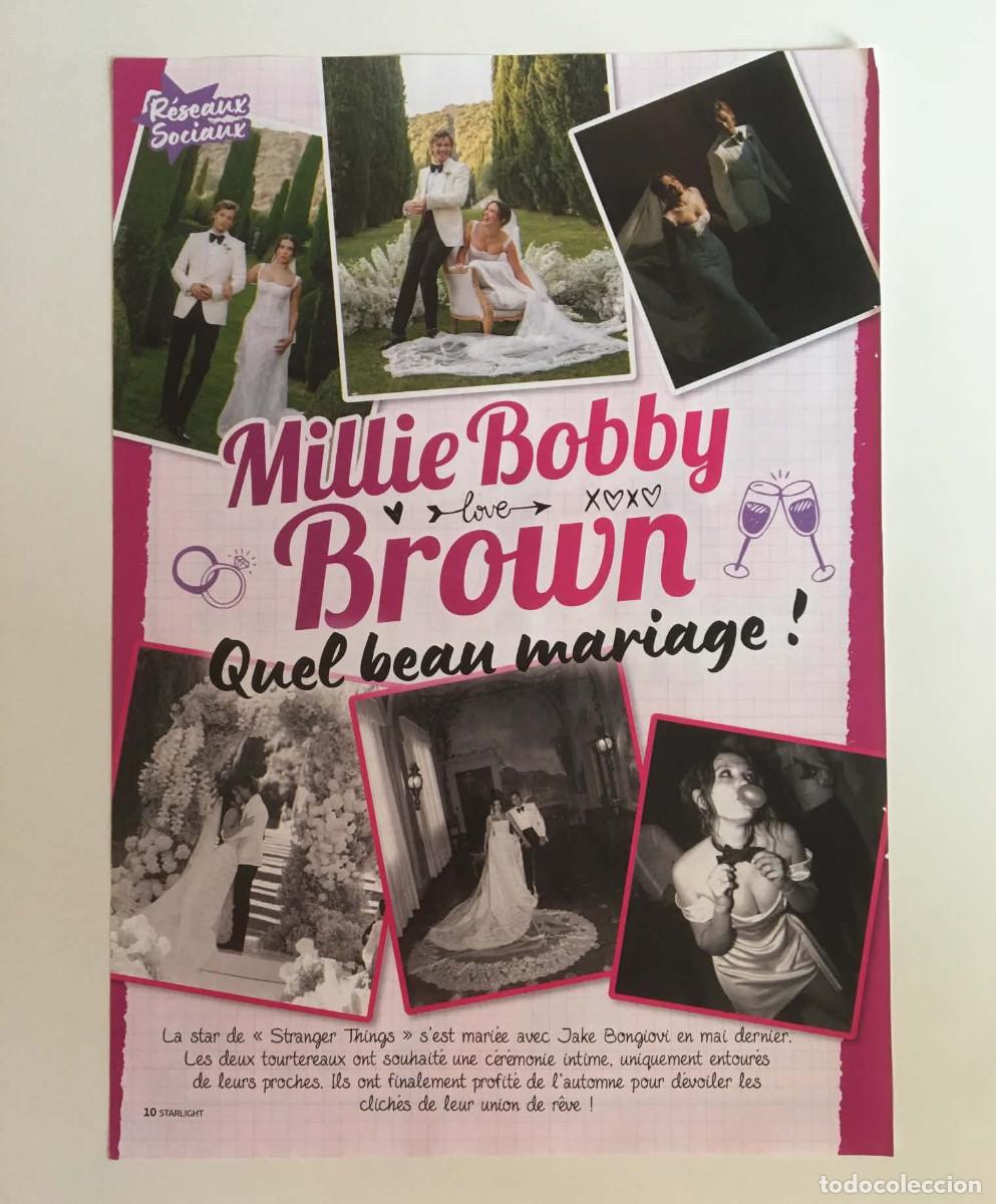 Coleccionismo de revistas y peri&oacute;dicos: Millie Bobby Brown & Jake Bongiovi Wedding Article Clipping A4 - StarLight Magazine France