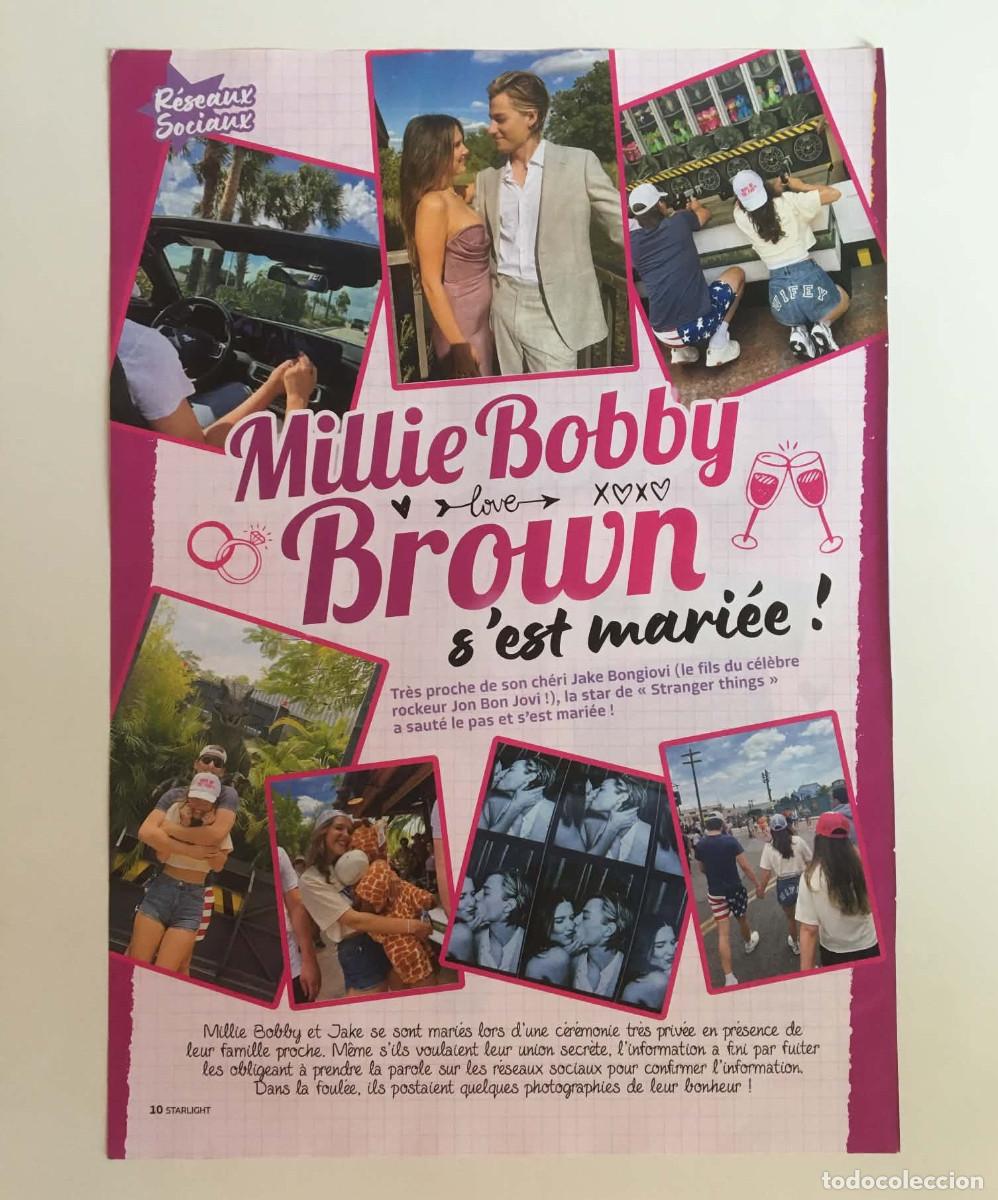 Coleccionismo de revistas y peri&oacute;dicos: Millie Bobby Brown & Jake Bongiovi Married Article Clipping A4 - StarLight Magazine France Hollywood