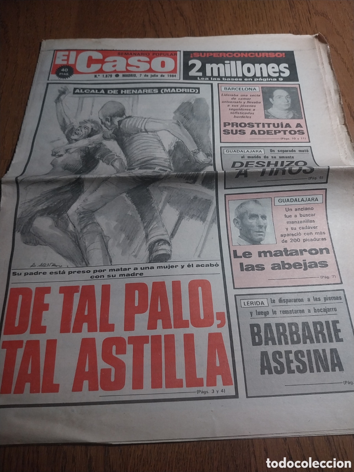 Coleccionismo de revistas y peri&oacute;dicos: EL CASO 1984 MUERTO POR ABEJAS TORDELLEGO.VILANOVA D LA BARCA ASESINATO.SECTA BARCELONA PROSTITUIDOS