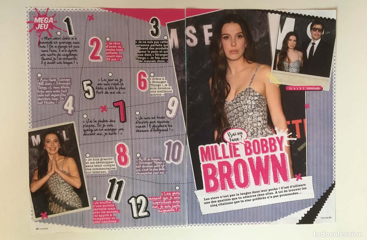 Coleccionismo de revistas y peri&oacute;dicos: Millie Bobby Brown Stranger Things Article Clipping A3 Spread - YouStar Magazine France TV Series