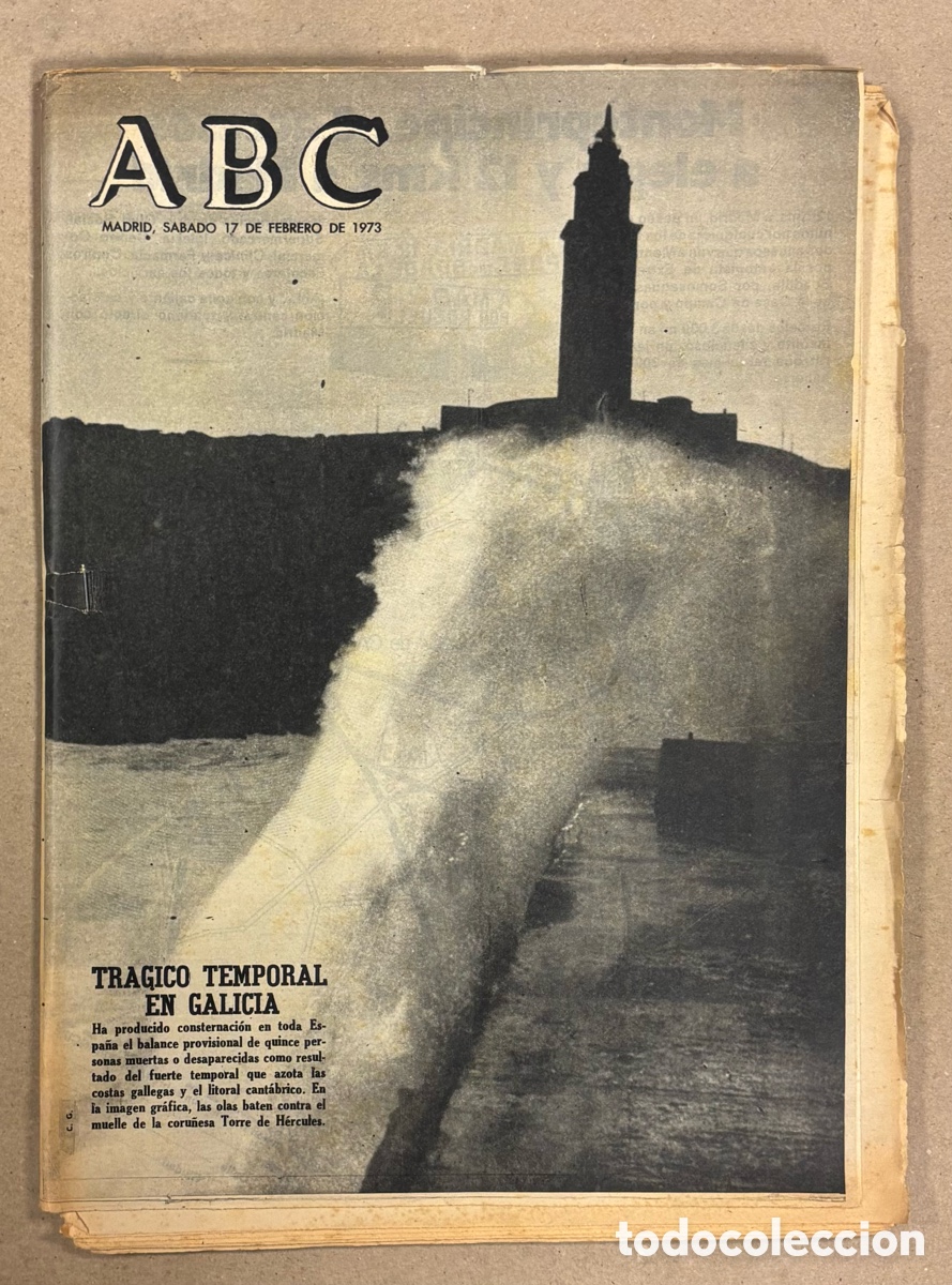 Coleccionismo de revistas y peri&oacute;dicos: ABC (17 DE FEBRERO DE 1973). TR&Aacute;GICO TEMPORAL EN GALICIA: 15 PERSONAS DESAPARECIDAS,&hellip;