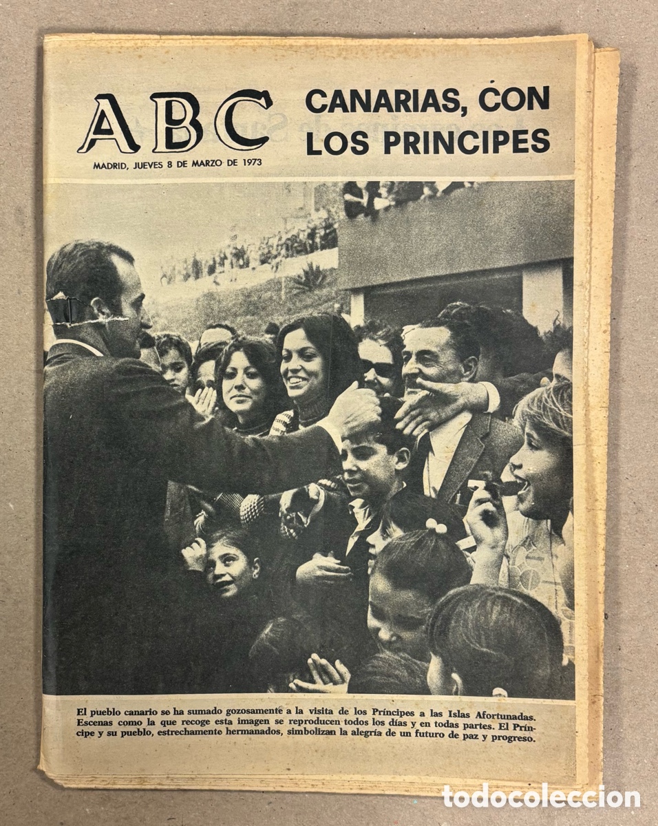 Coleccionismo de revistas y peri&oacute;dicos: ABC (8 DE MARZO DE 1973). CANARIAS CON LOS PR&Iacute;NCIPES,&hellip;