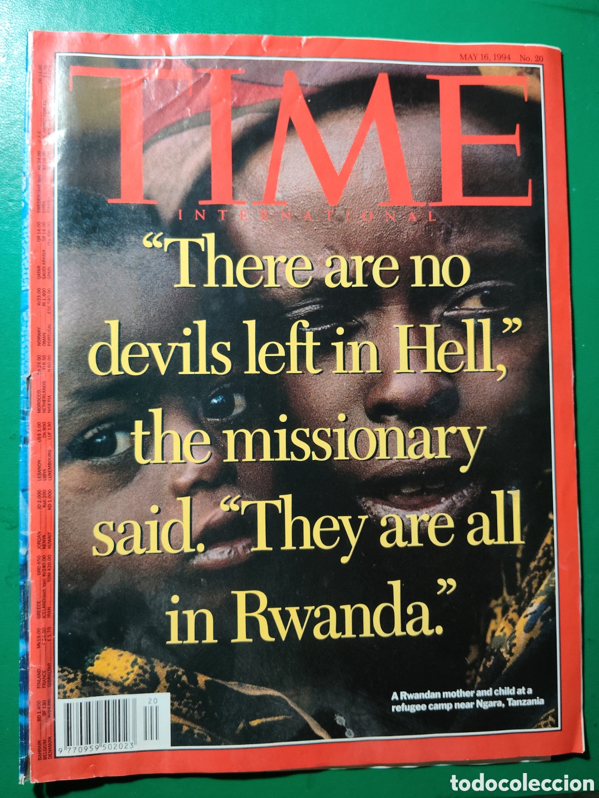 Coleccionismo de revistas y peri&oacute;dicos: Revista TIME 16 mayo 1994 n&deg;20