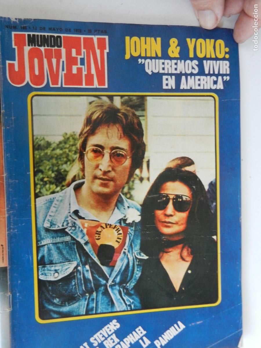 Coleccionismo de revistas y peri&oacute;dicos: MUNDO JOVEN 189- 05-1972 - JOHN & YOKO - CAT STEVENS , T REX , RAPHAEL- LA PANDILLA