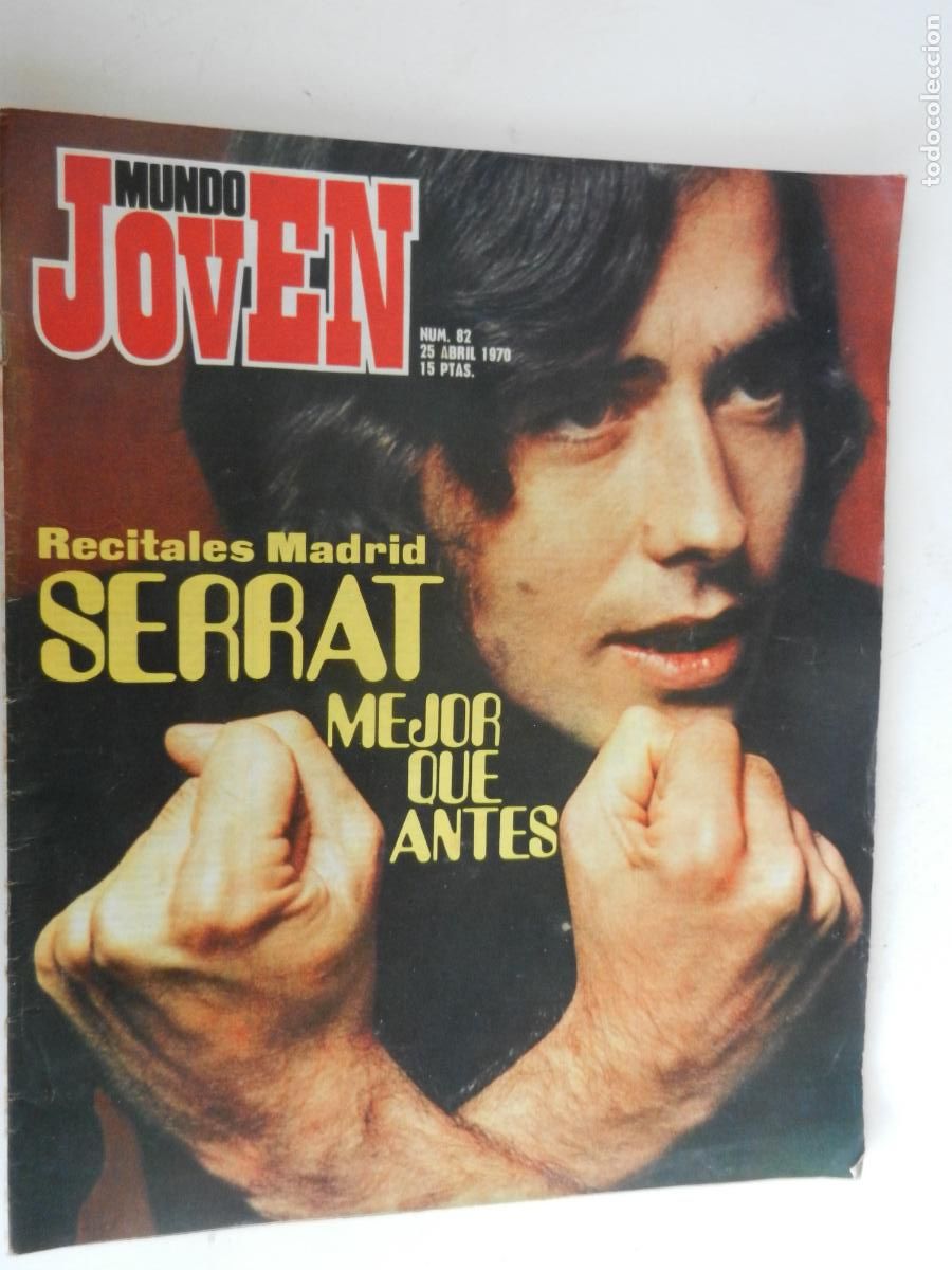 Coleccionismo de revistas y peri&oacute;dicos: MUNDO JOVEN N&ordm; 82- 04-1970 - SERRAT MEJOR QUE ANTES - RECITALES MADRID - POSTER SERRAT