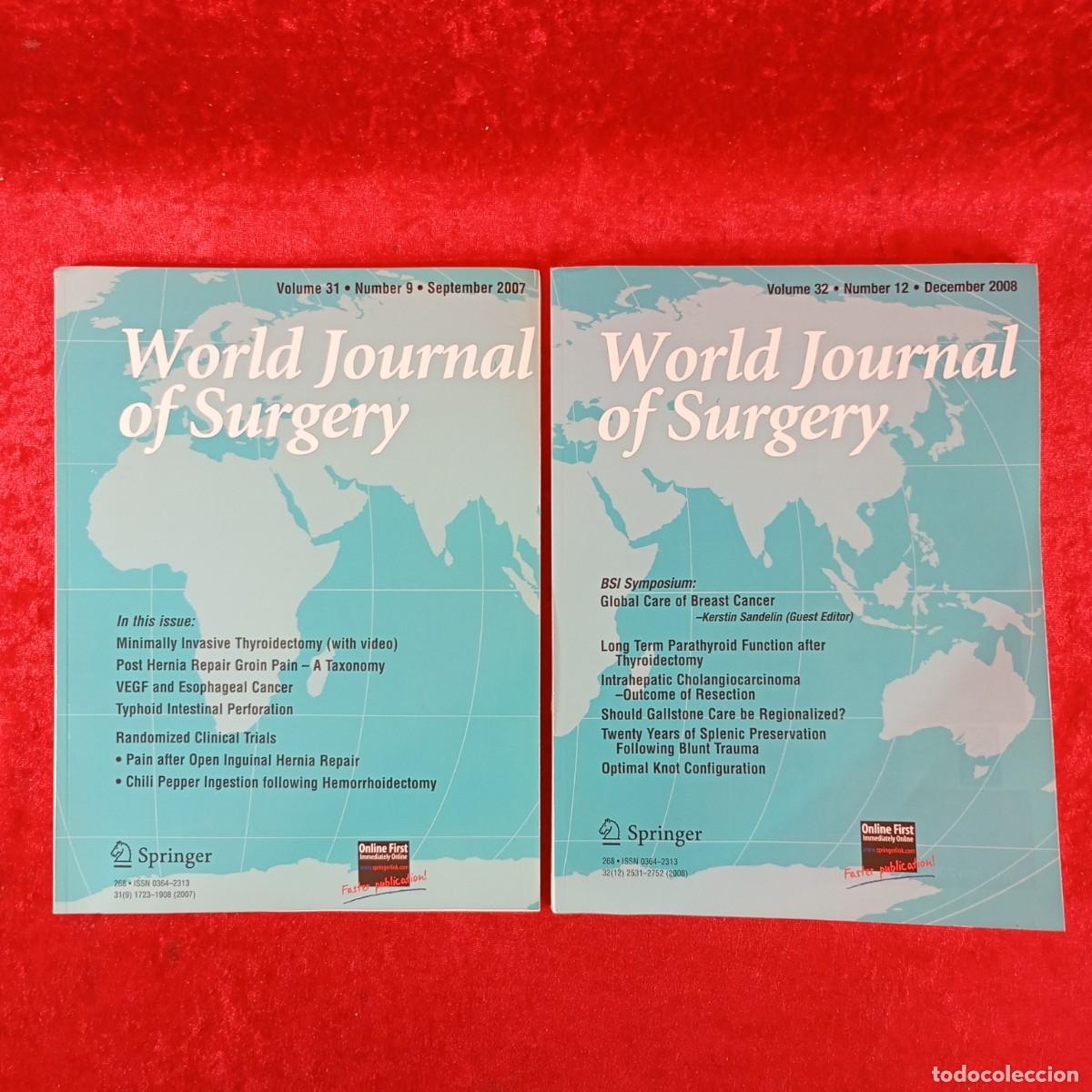 Coleccionismo de revistas y peri&oacute;dicos: WORLD JOURNAL OF SURGERY - LOTE 2 REVISTAS - VOLUME 31, NUMBER 9 - VOLUME 32, NUMBER 12 / 4942