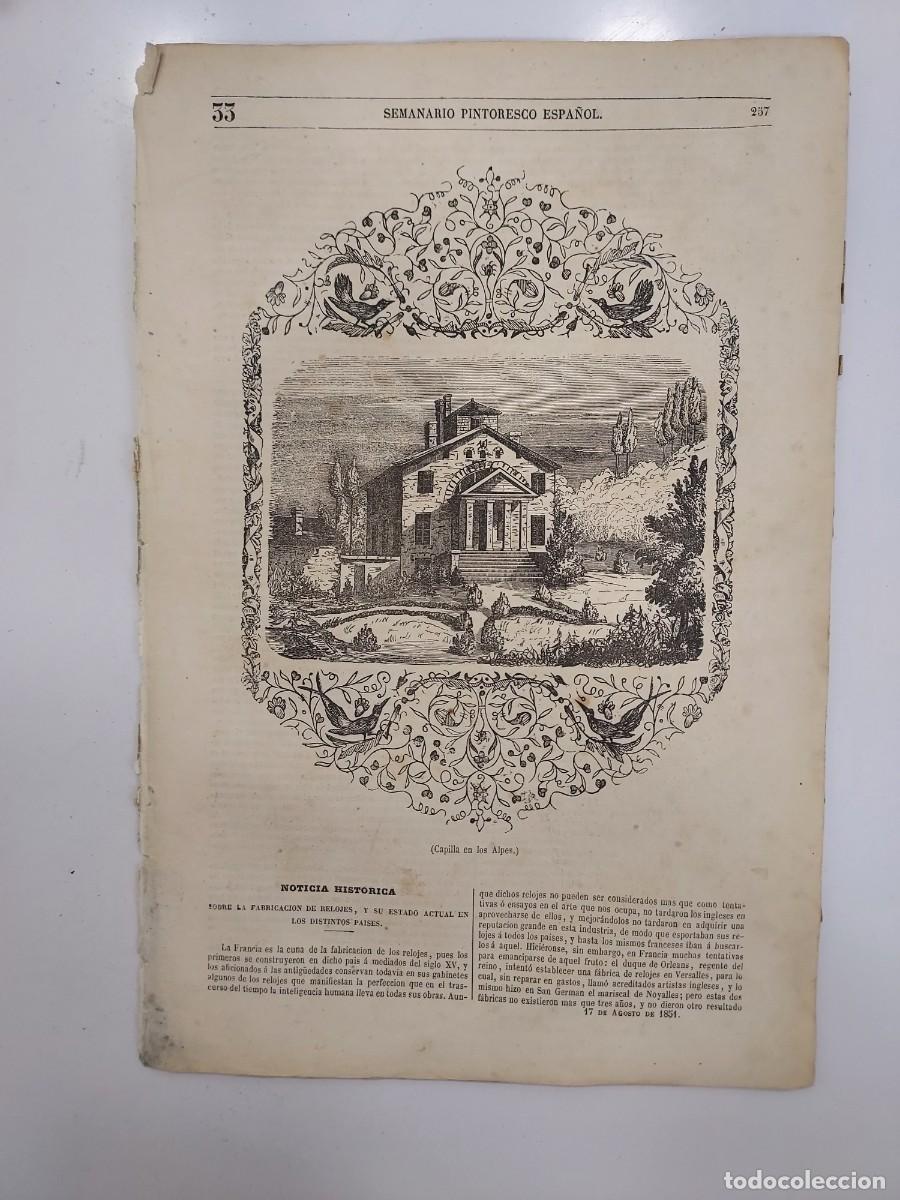 Colecionismo de Revistas e Jornais: SEMANARIO PINTORESCO ESPA&Ntilde;OL 1851 33. OFELIA, MIQUEL ROCA. JOSE PELLICER, Zaragoza. BURGOS grabado
