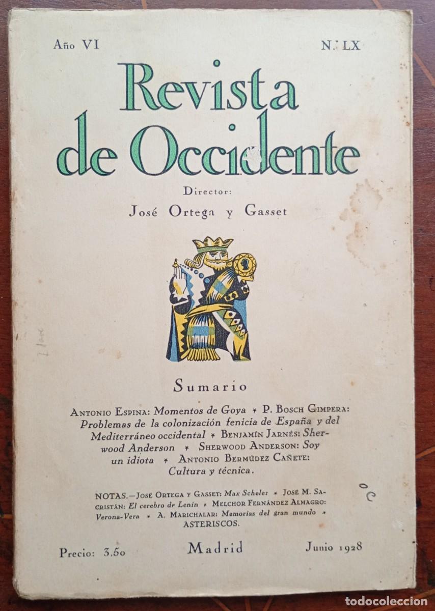 Coleccionismo de revistas y peri&oacute;dicos: REVISTA DE OCCIDENTE Junio 1928