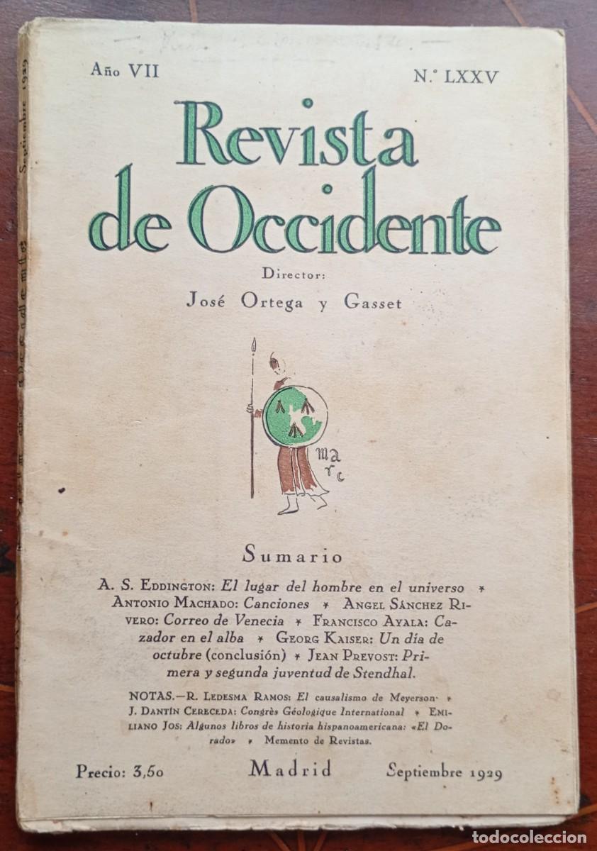 Coleccionismo de revistas y peri&oacute;dicos: REVISTA DE OCCIDENTE Septiembre 1929