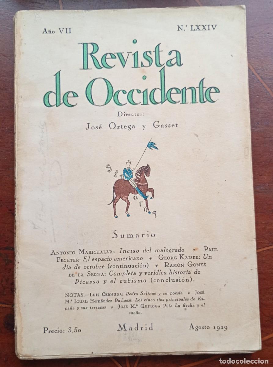 Coleccionismo de revistas y peri&oacute;dicos: REVISTA DE OCCIDENTE Agosto 1929