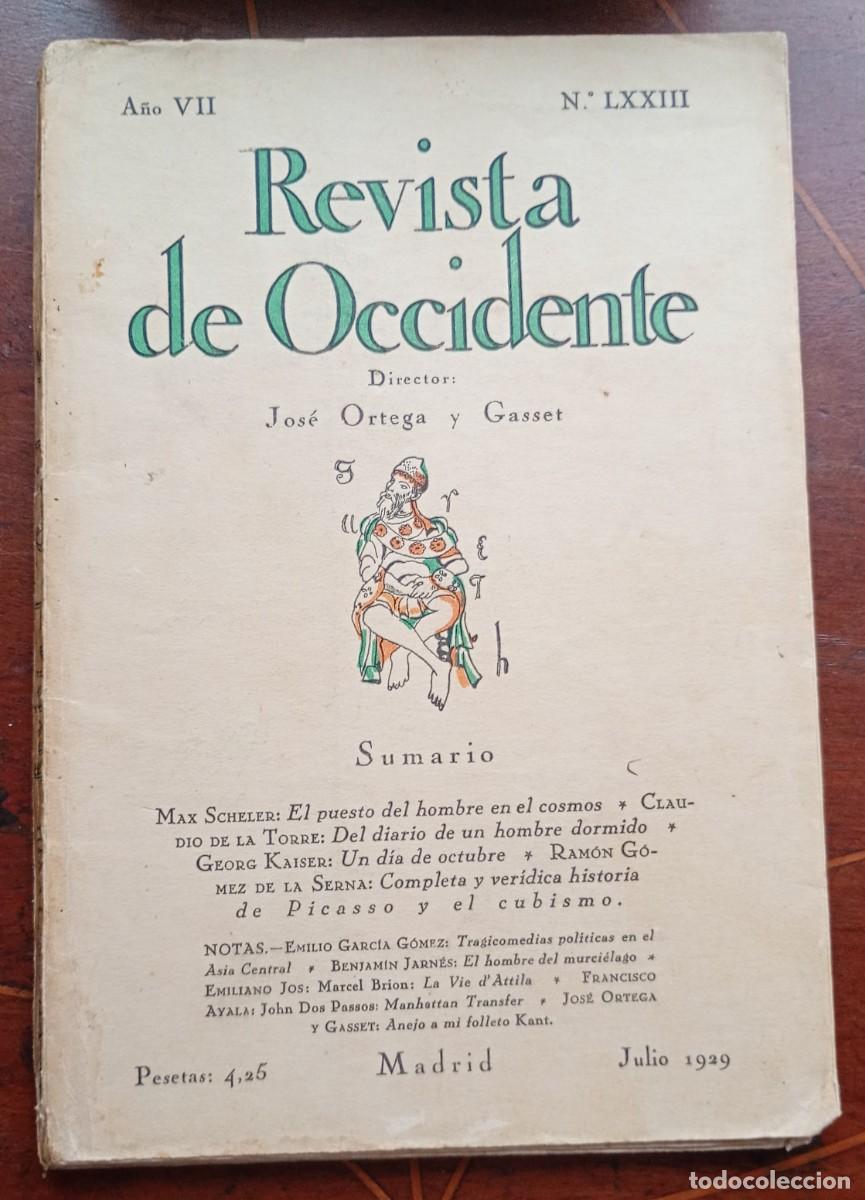 Coleccionismo de revistas y peri&oacute;dicos: REVISTA DE OCCIDENTE Julio 1929