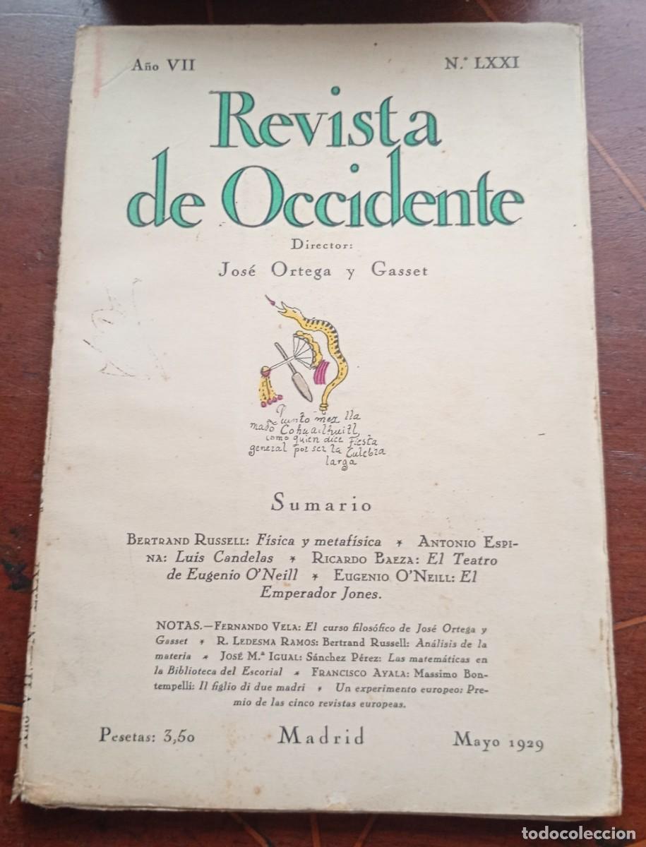 Coleccionismo de revistas y peri&oacute;dicos: REVISTA DE OCCIDENTE Mayo 1929