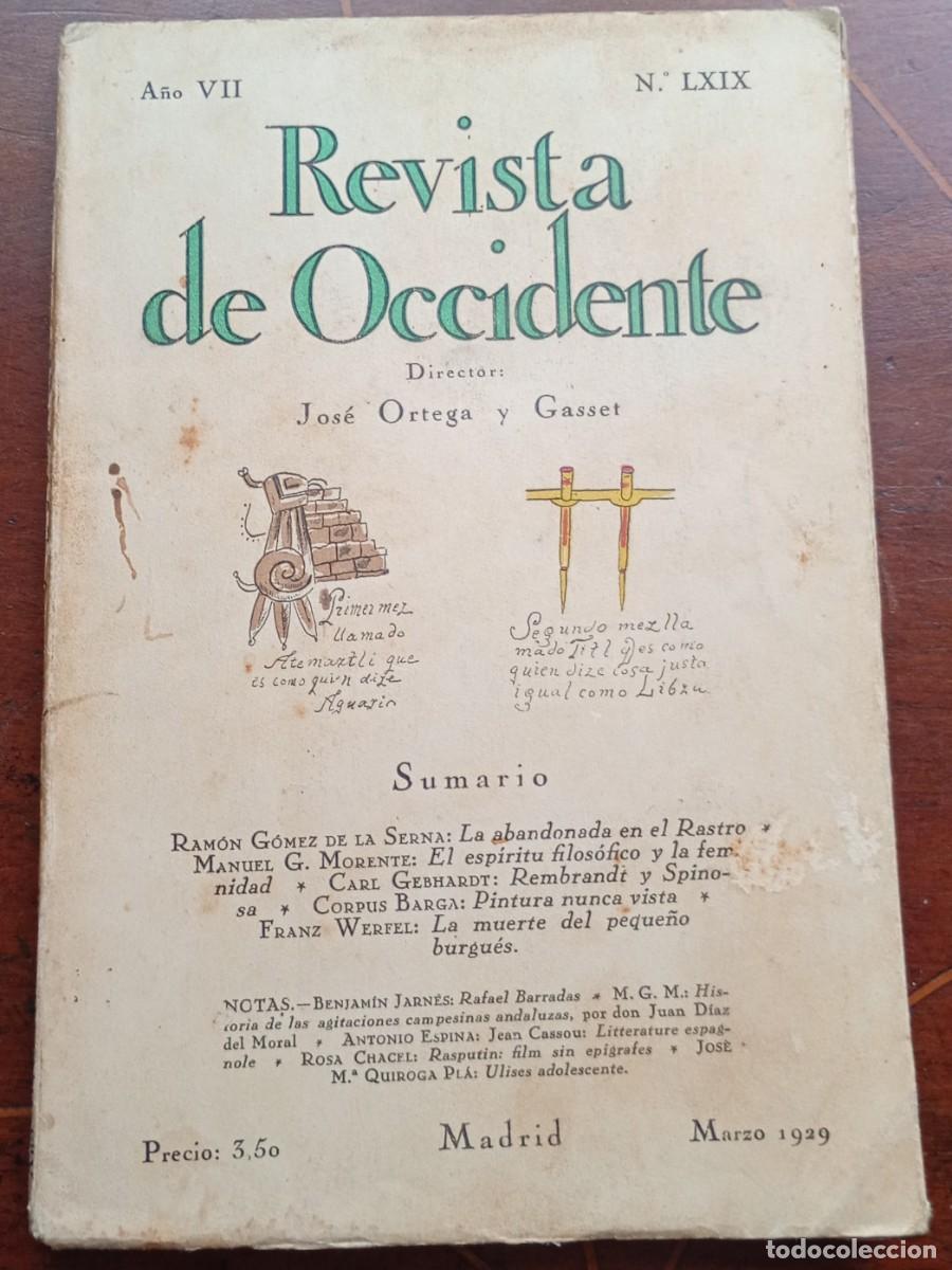 Coleccionismo de revistas y peri&oacute;dicos: REVISTA DE OCCIDENTE Marzo 1929